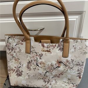 Calvin Klein Blossom Print Cream Tote
